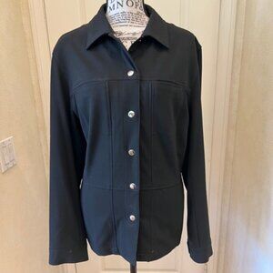 Women's Jones New York Sport Stretch Black Jacket with Silver Snaps Size 12